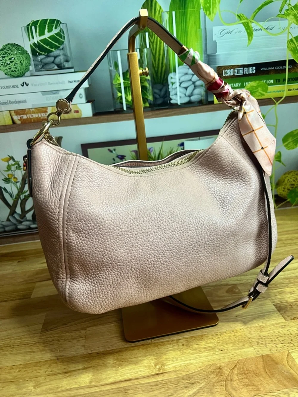 Michael Kors Blush Pink Hobo Crossbody Purse Bag - Picture 10 of 10